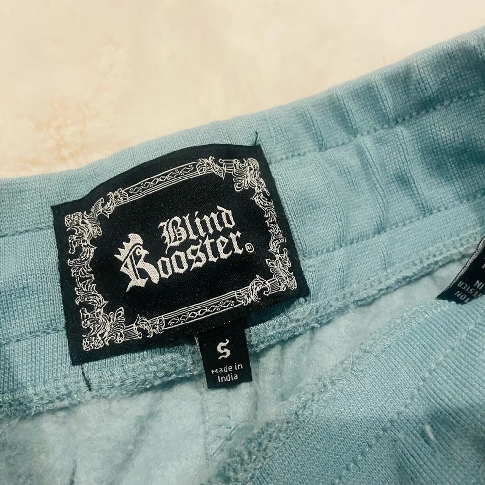 Blind Rooster Men’s Blue Dragon Embroidered Casual Sweat Shorts Size S New